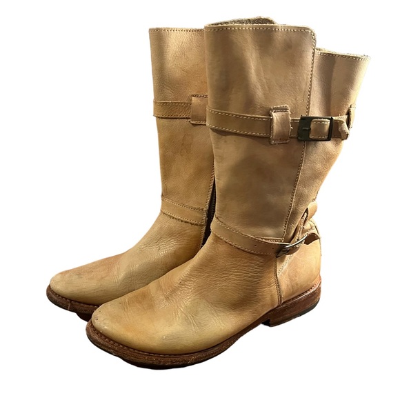 Bed Stu Shoes - Bed Stu Tan Leather Sandover Moto Boots Cobbler Series size 6